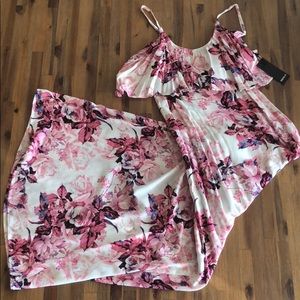 NWT Forever 21 Floral Flounce Maxi Dress